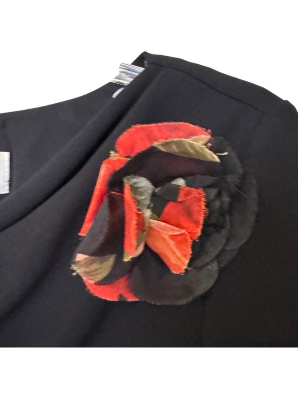 Black Red Floral Skirt Set Women's 10 Petite Lined Holidays NWT Vtg Donna Ricco - Picture 4 of 16
